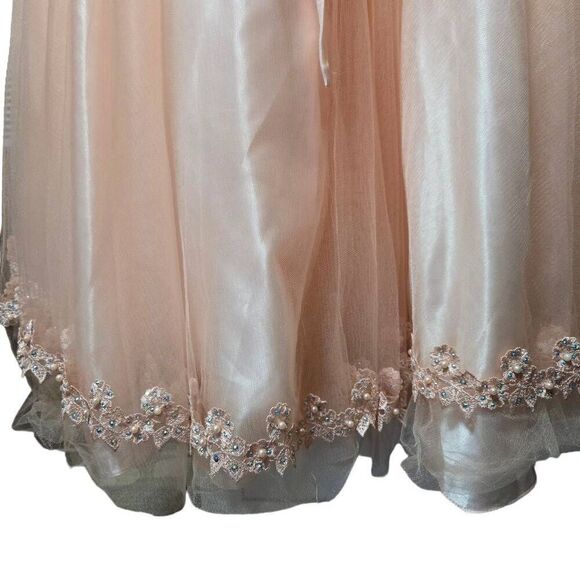 Girls Beaded Long Halter Tulle Dress by Cinderella Couture 5060 size 14 - Picture 10 of 13